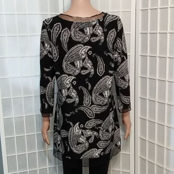 D-Design black and white paisley blouse - Picture 4 of 10